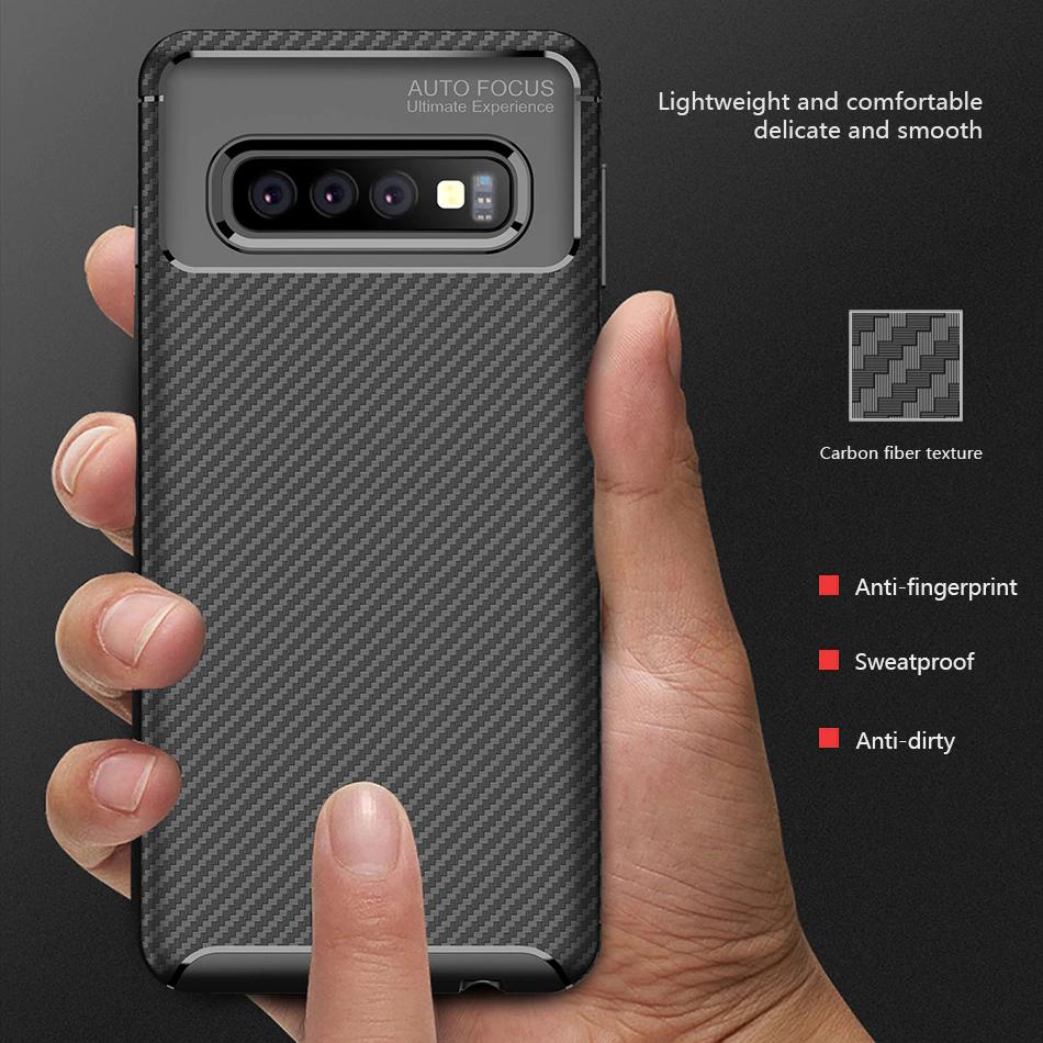 Galaxy S10 Plus Frosted Carbon Fiber Shockproof Soft Case - Image 8