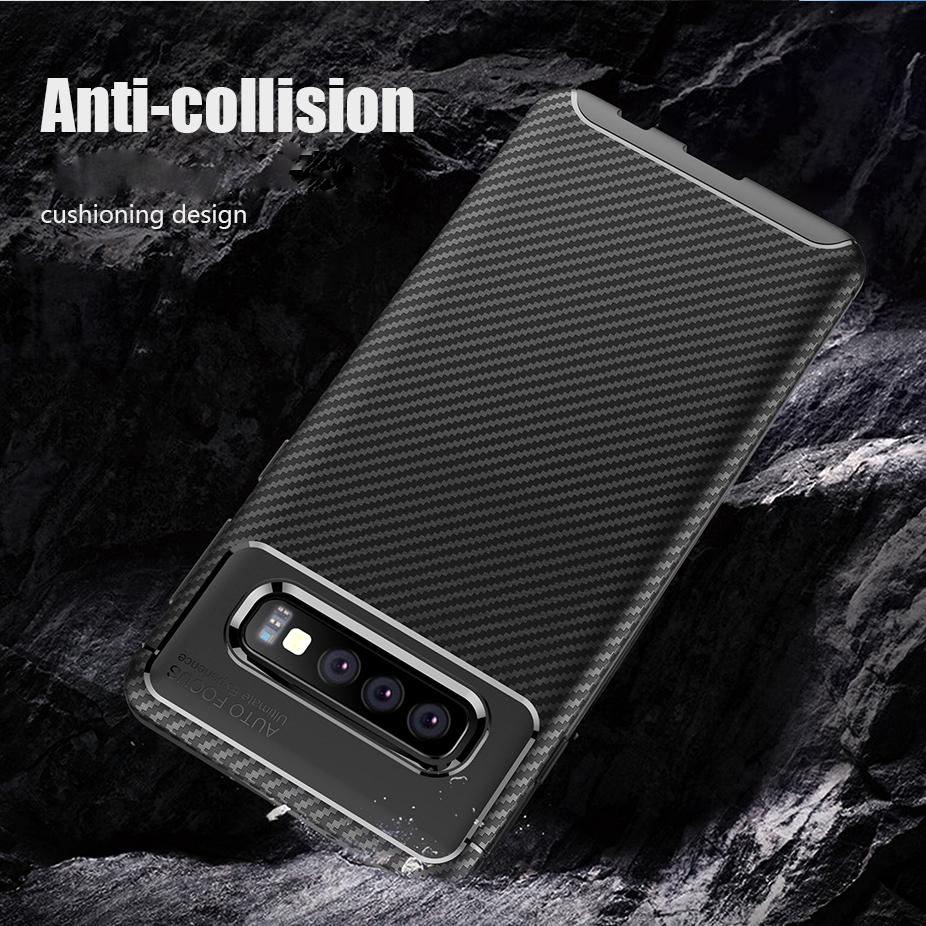 Galaxy S10 Plus Frosted Carbon Fiber Shockproof Soft Case - Image 9
