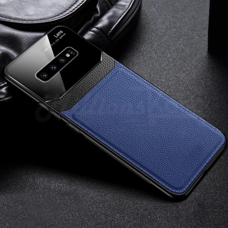 Galaxy S10 Plus Sleek Slim Leather Glass Case - Image 3