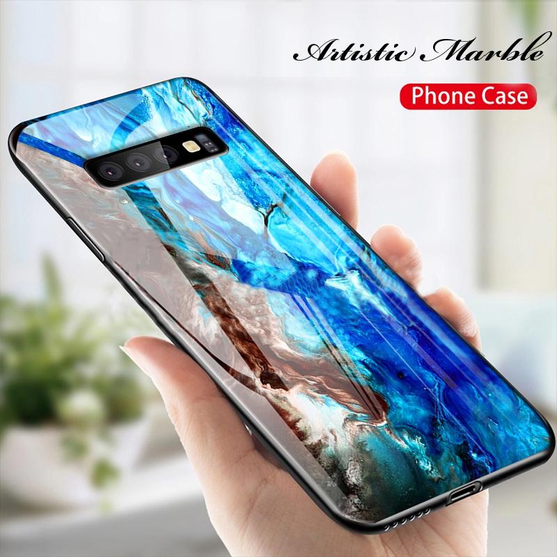 Galaxy S10 Soothing Sea Pattern Marble Glass Back Case - Image 10