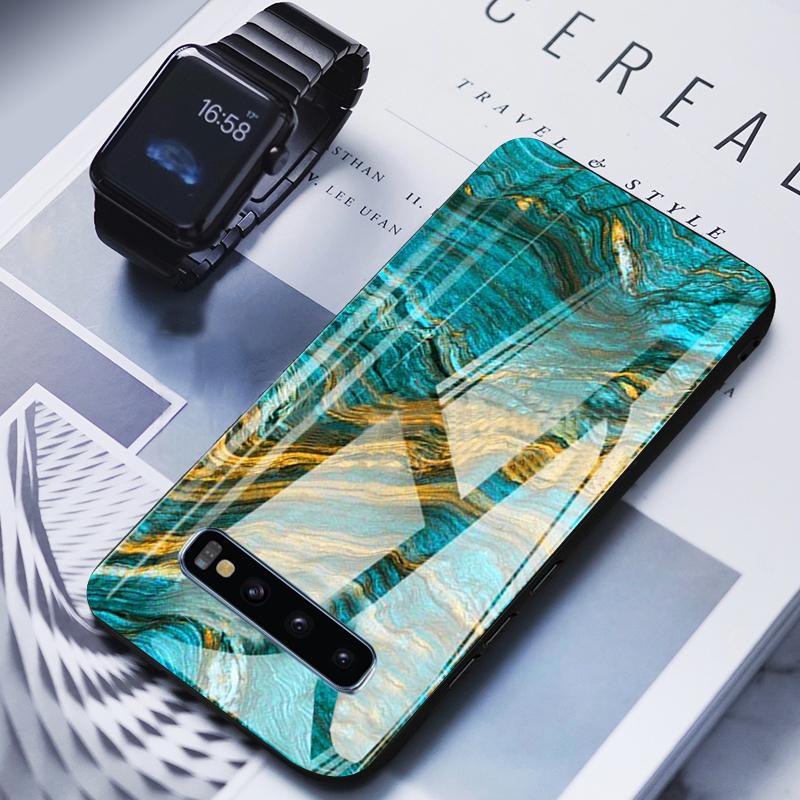 Galaxy S10 Soothing Sea Pattern Marble Glass Back Case - Image 2