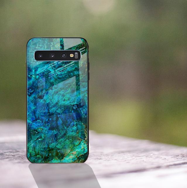 Galaxy S10 Soothing Sea Pattern Marble Glass Back Case - Image 7