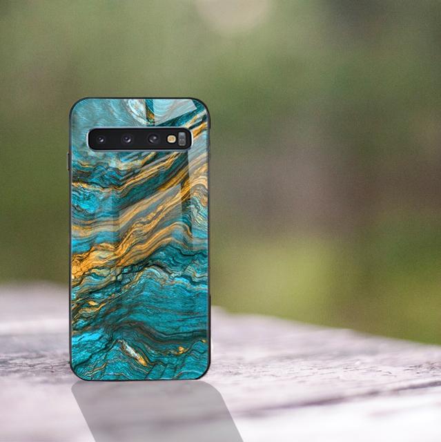 Galaxy S10 Soothing Sea Pattern Marble Glass Back Case - Image 8