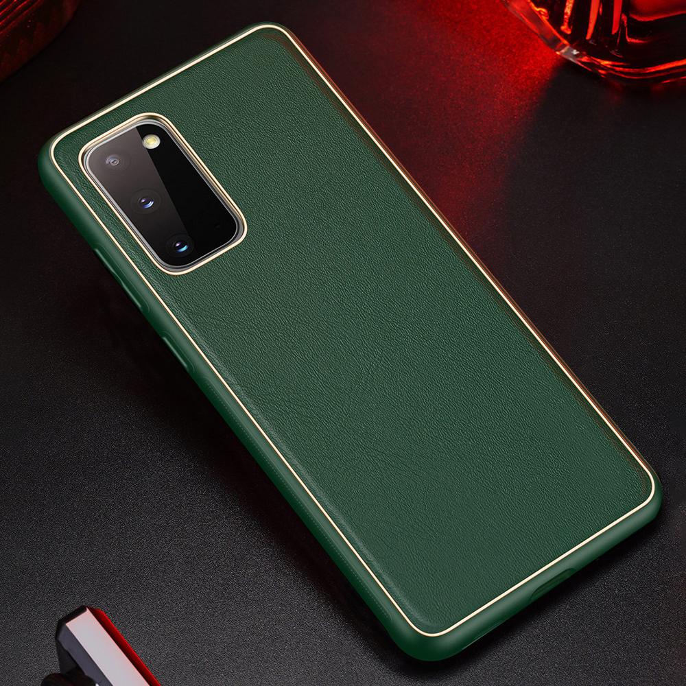 Galaxy S20 Leather Textured Gold Plated Case - Image 4