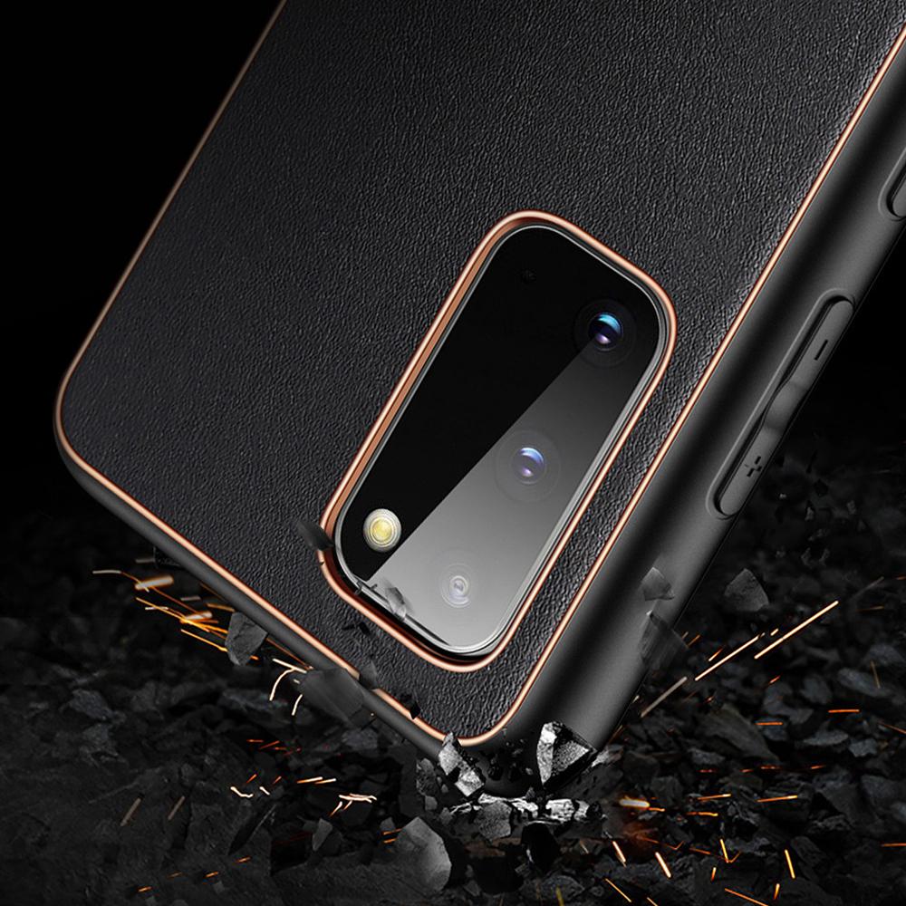 Galaxy S20 Leather Textured Gold Plated Case - Image 5