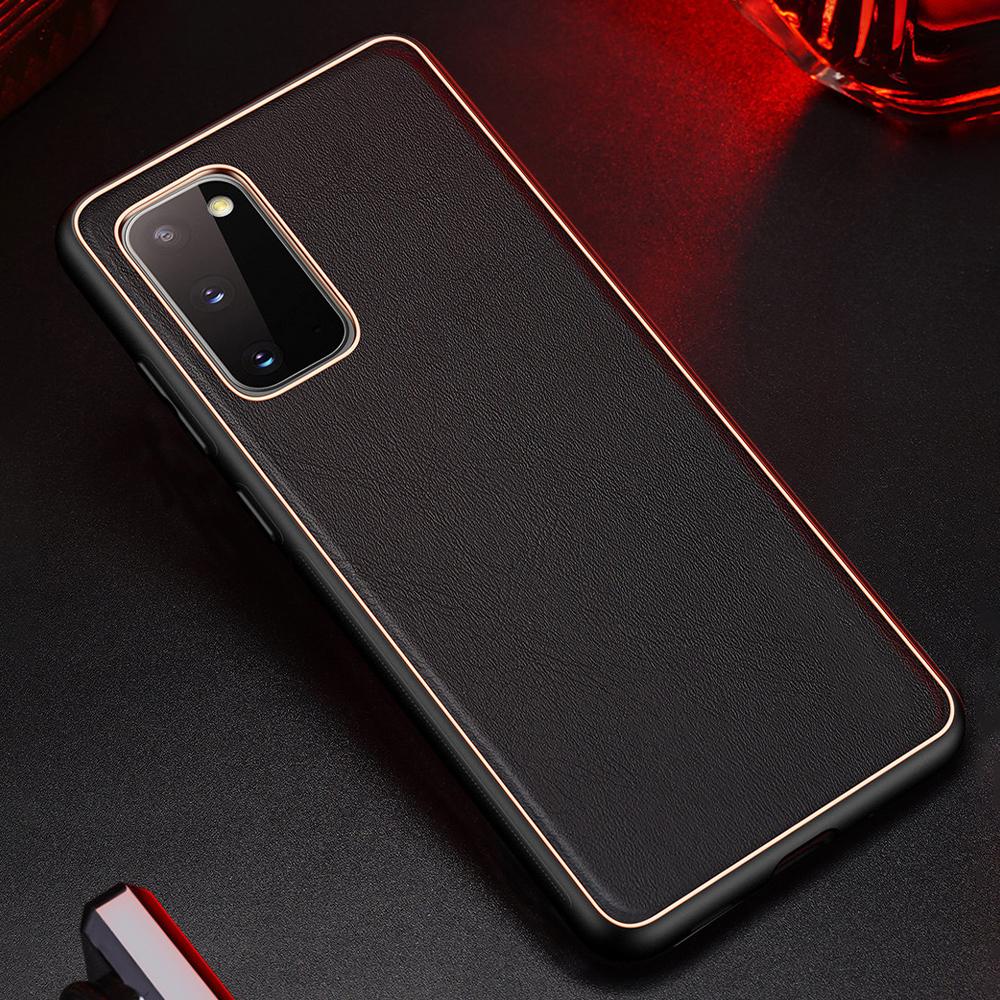 Galaxy S20 Leather Textured Gold Plated Case - Image 7