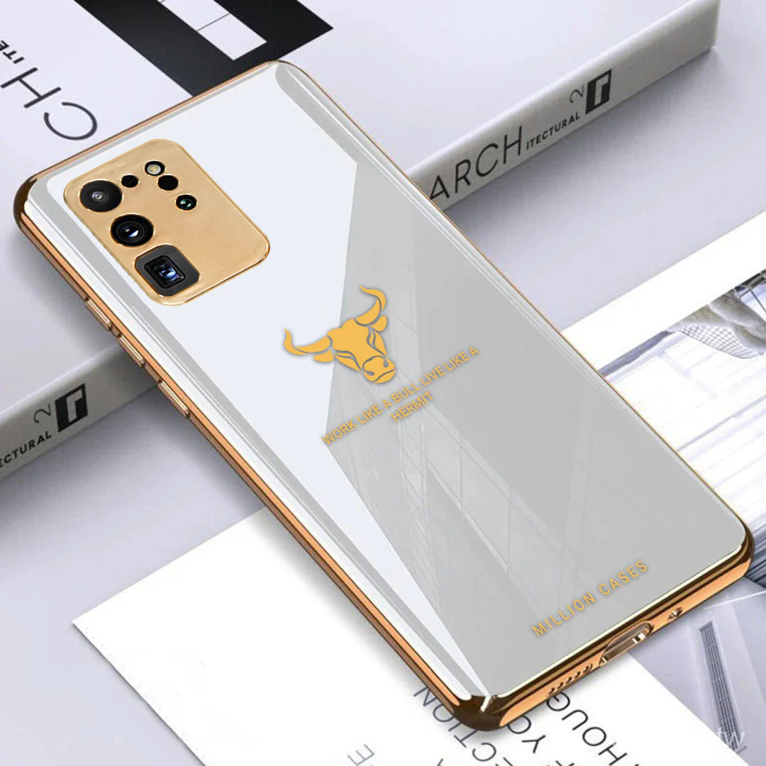 Galaxy S20 Ultra Bull Pattern Electroplating Glass Case - Image 4
