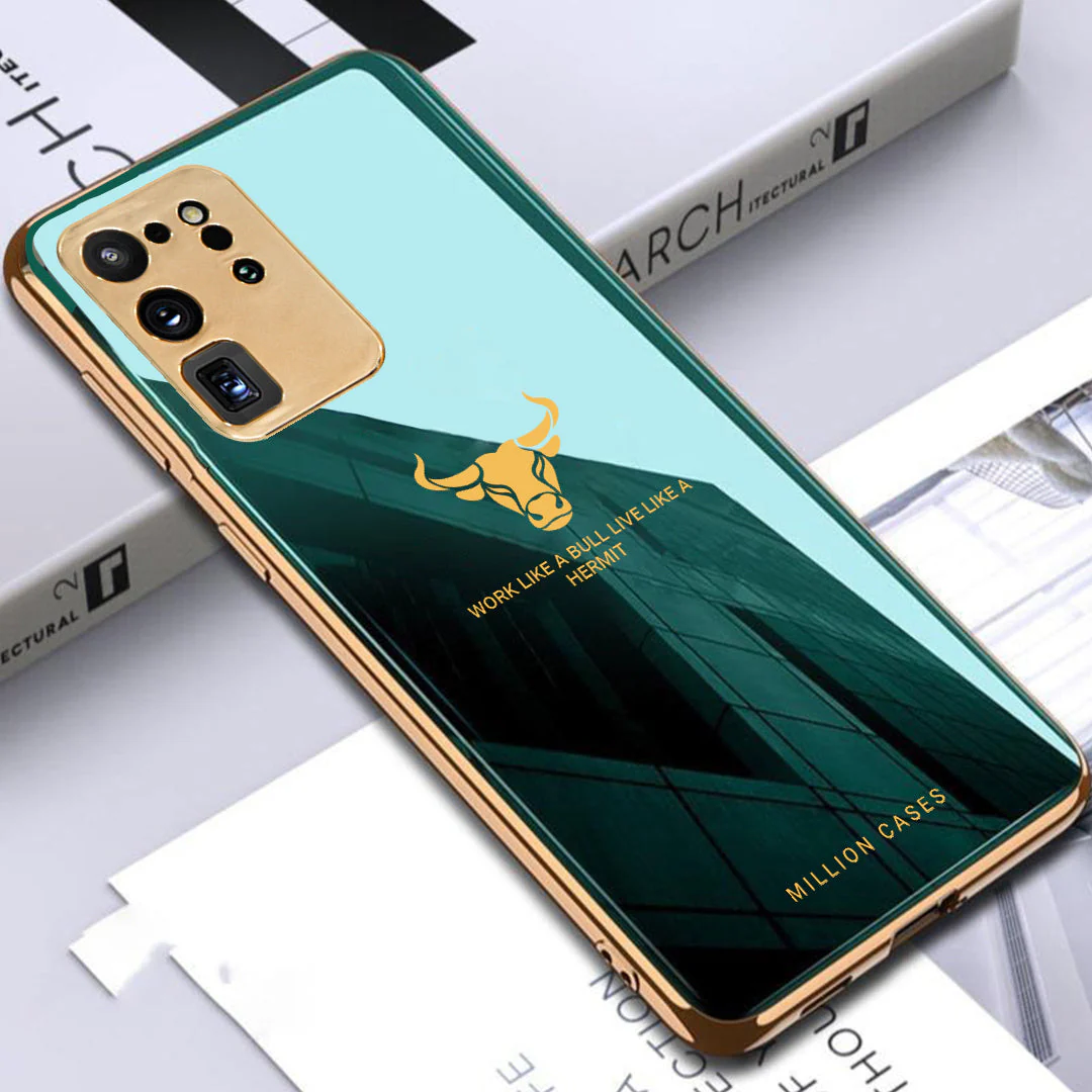 Galaxy S20 Ultra Bull Pattern Electroplating Glass Case - Image 6