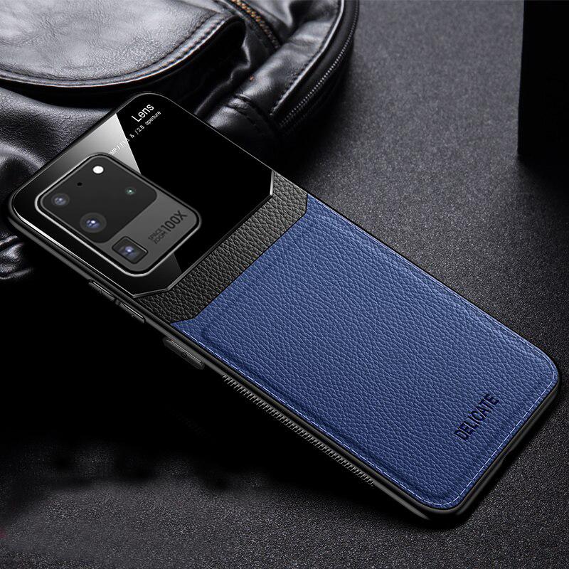 Galaxy S20 Ultra Sleek Slim Leather Glass Case - Image 6