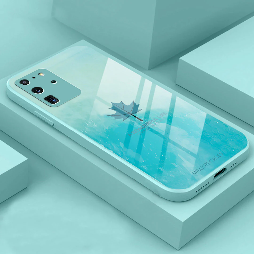Galaxy S20 Ultra Watercolor Mapple Leaf Glass Case - Image 2