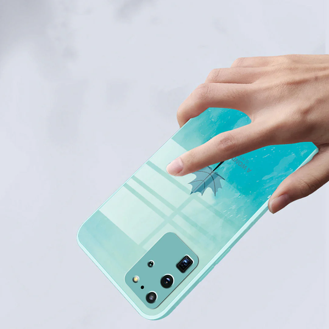 Galaxy S20 Ultra Watercolor Mapple Leaf Glass Case - Image 3