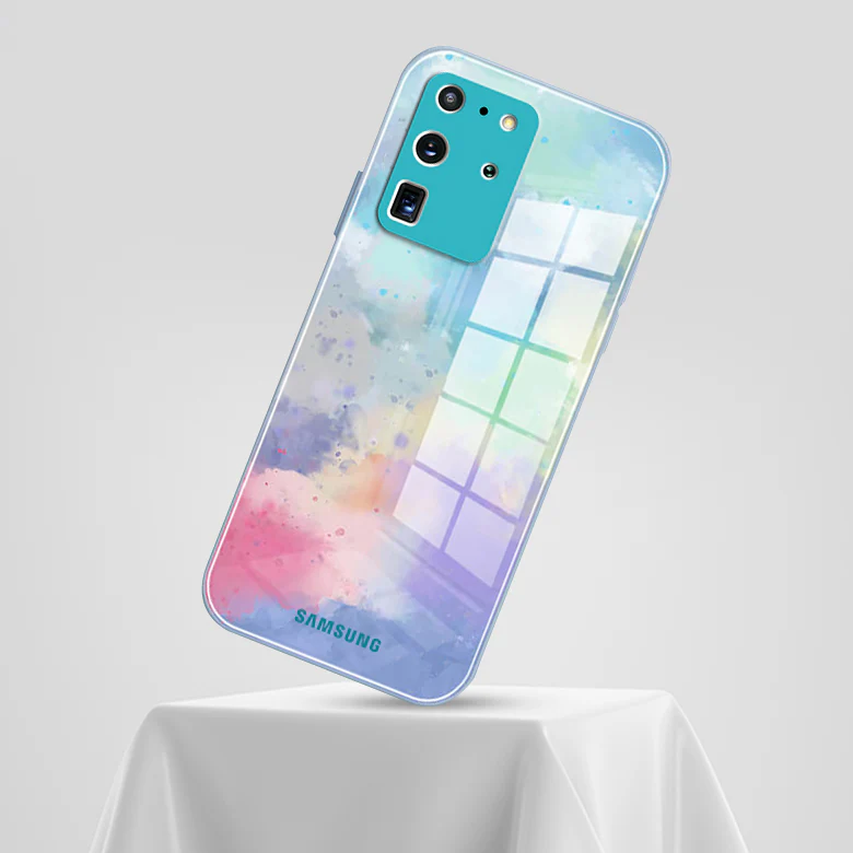 Galaxy S20 Ultra Watercolor Splatter Glass Back Case - Image 2
