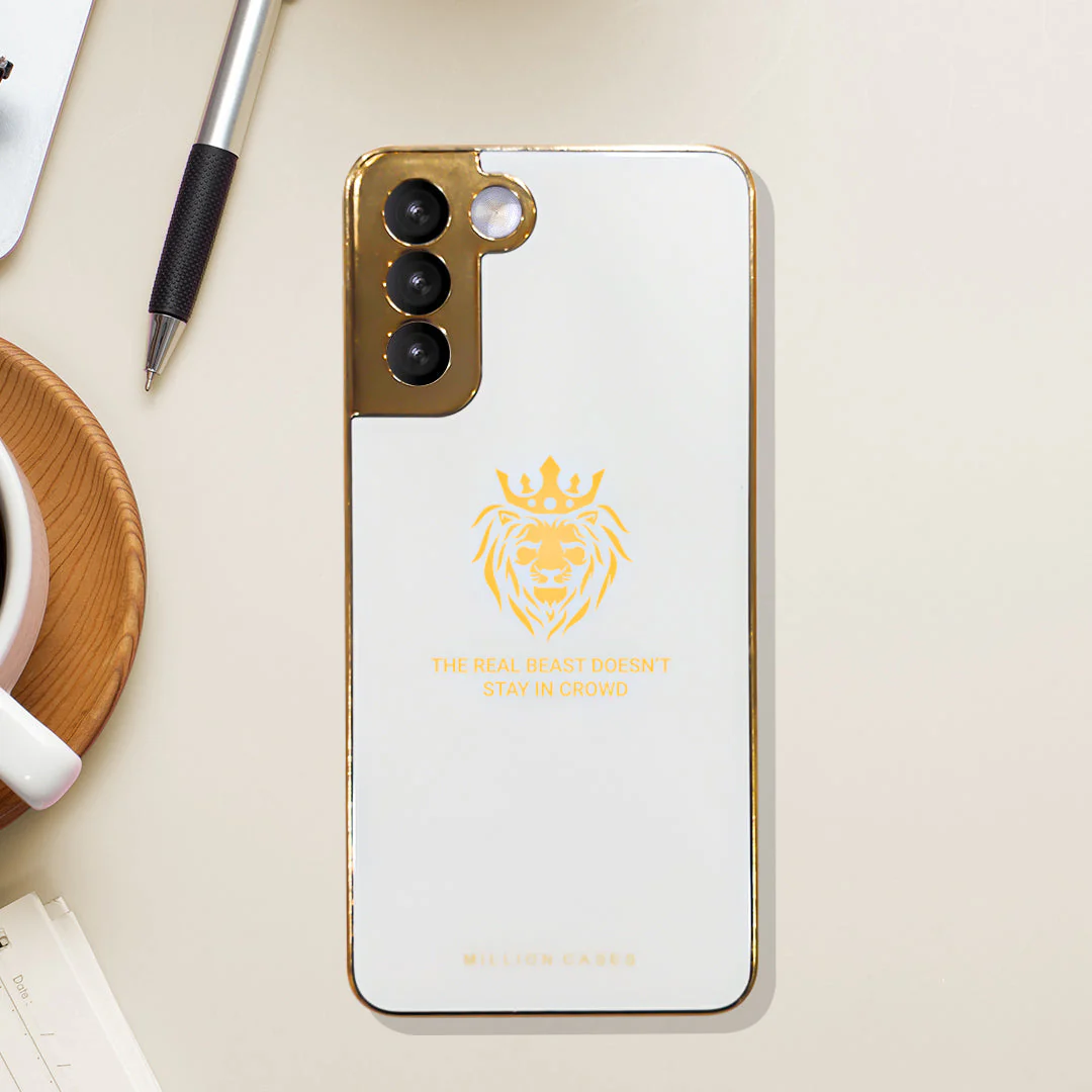 Galaxy S21 Lion Pattern Electroplating Glass Case - Image 3