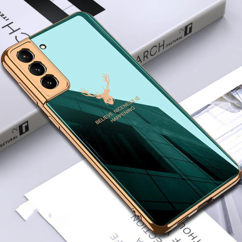 Galaxy S21 Plus Deer Electroplating Glass Case - Image 2