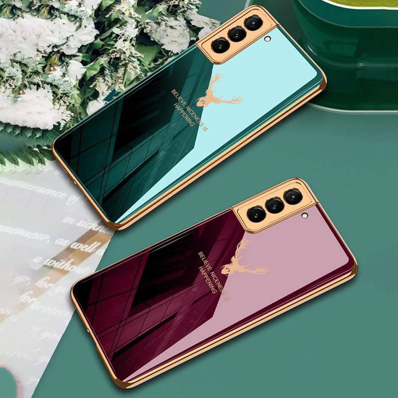 Galaxy S21 Plus Deer Electroplating Glass Case - Image 3