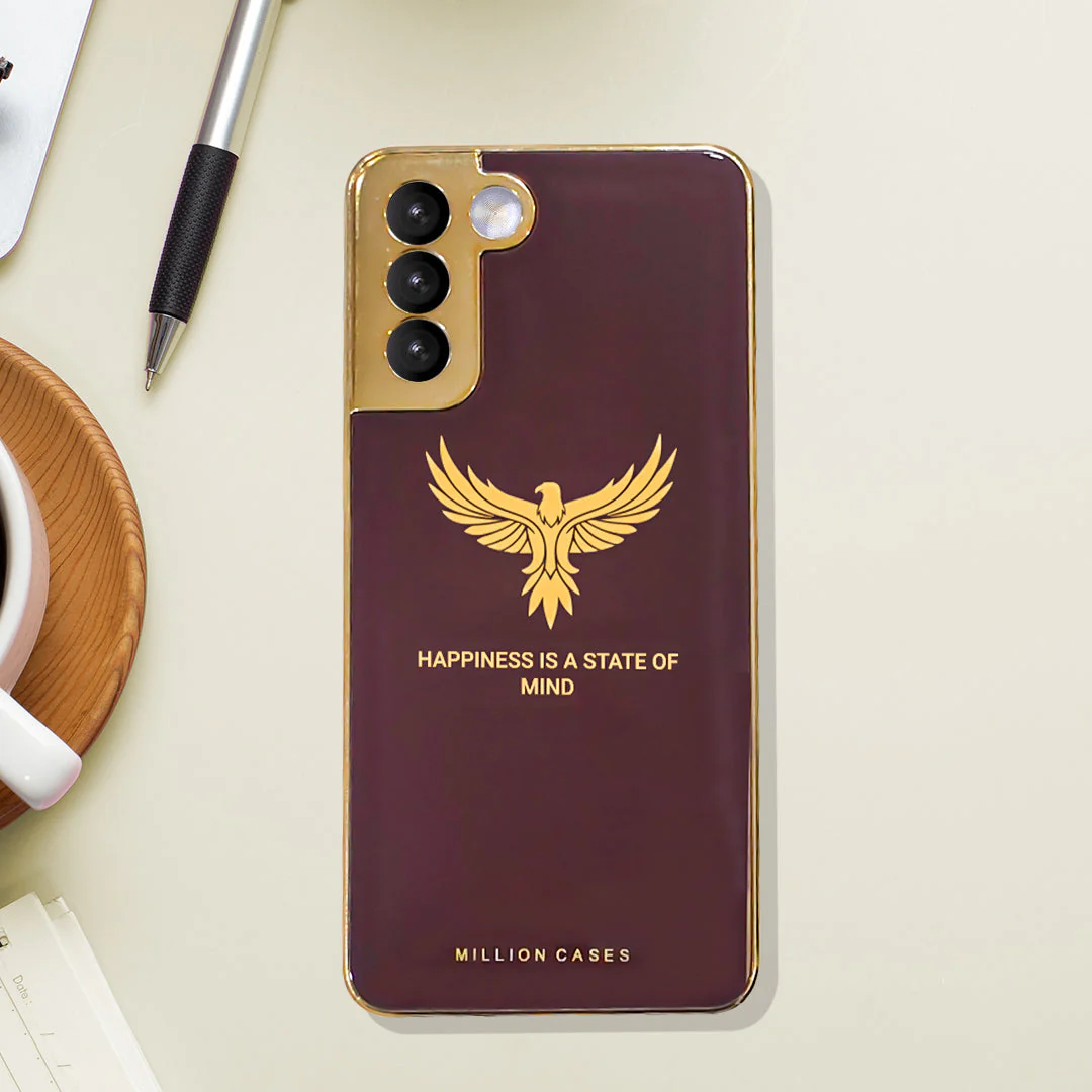 Galaxy S21 Plus Eagle Pattern Electroplating Glass Case - Image 2
