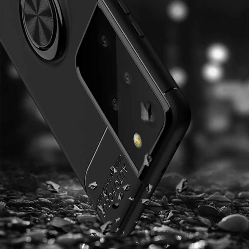 Galaxy S21 Ultra Metallic Finger Ring Holder Matte Case - Image 4