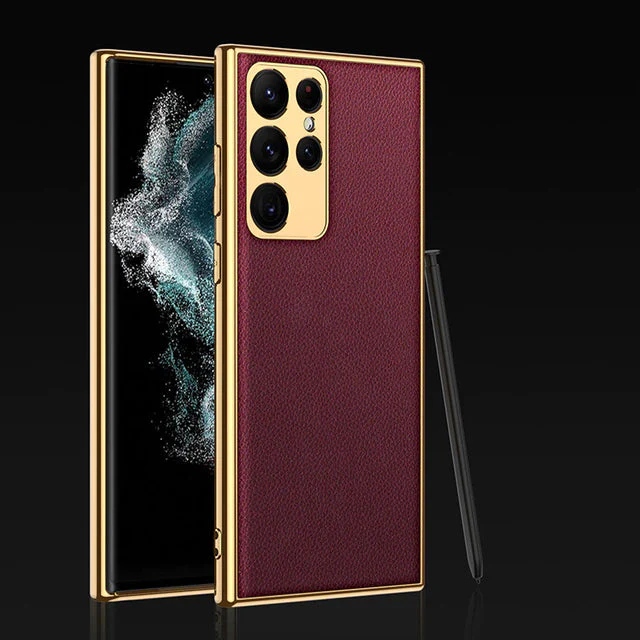 Electroplated Leather Texture Case - Samsung - Image 2