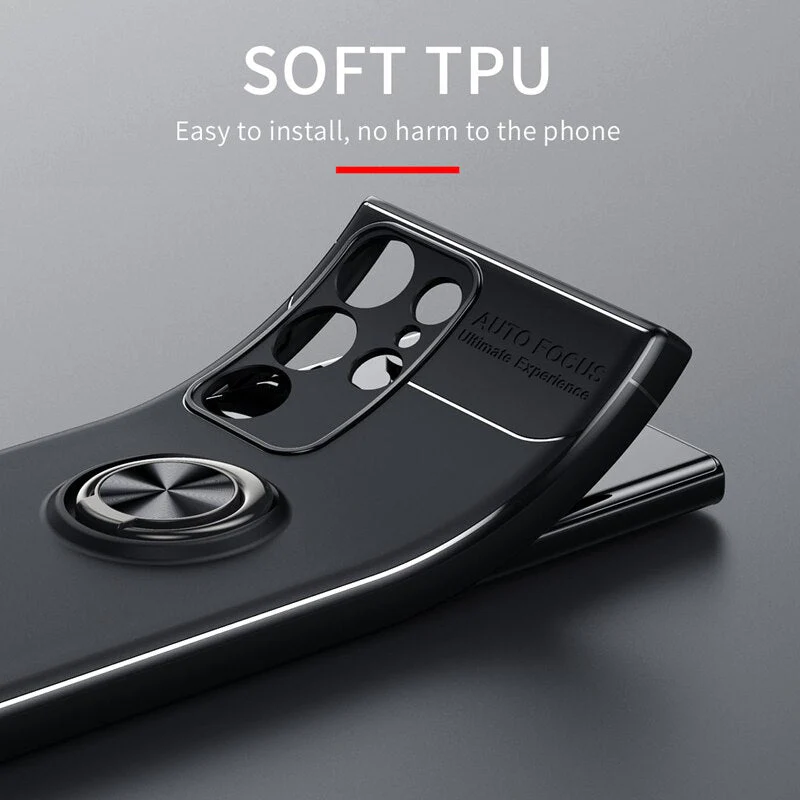 Galaxy S23 Plus Metallic Finger Ring Holder Matte Case - Image 6