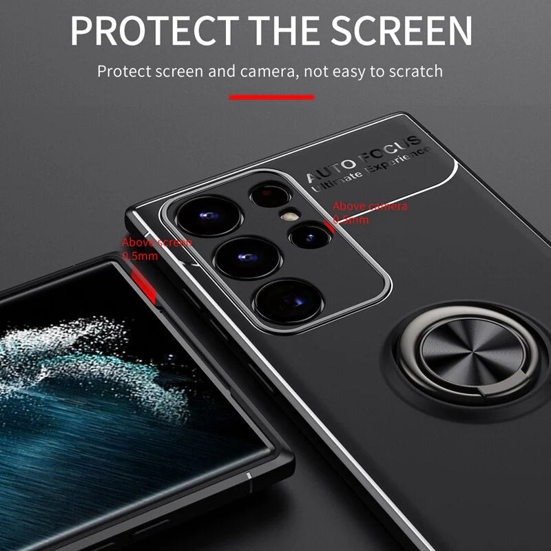 Galaxy S23 Plus Metallic Finger Ring Holder Matte Case - Image 7