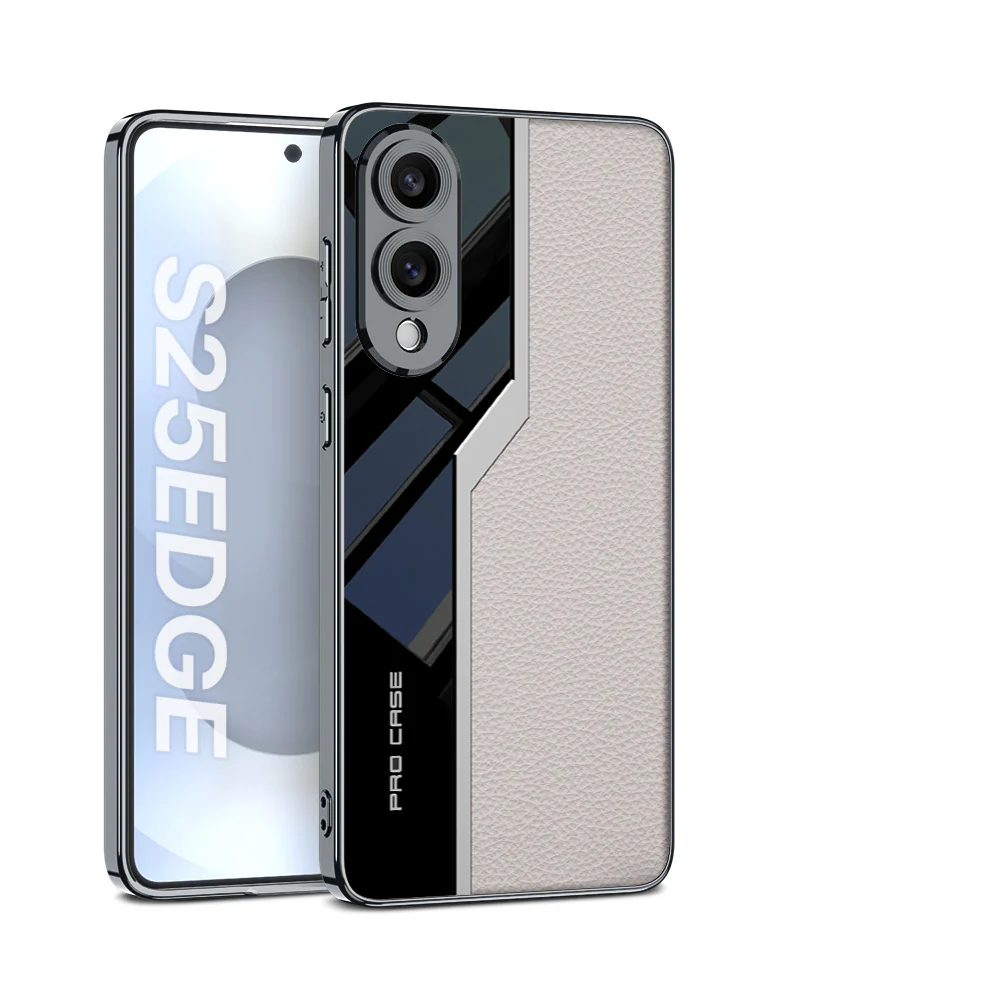 Galaxy S25 Edge Quilted Classic Plain Leather Craft Case - Image 3