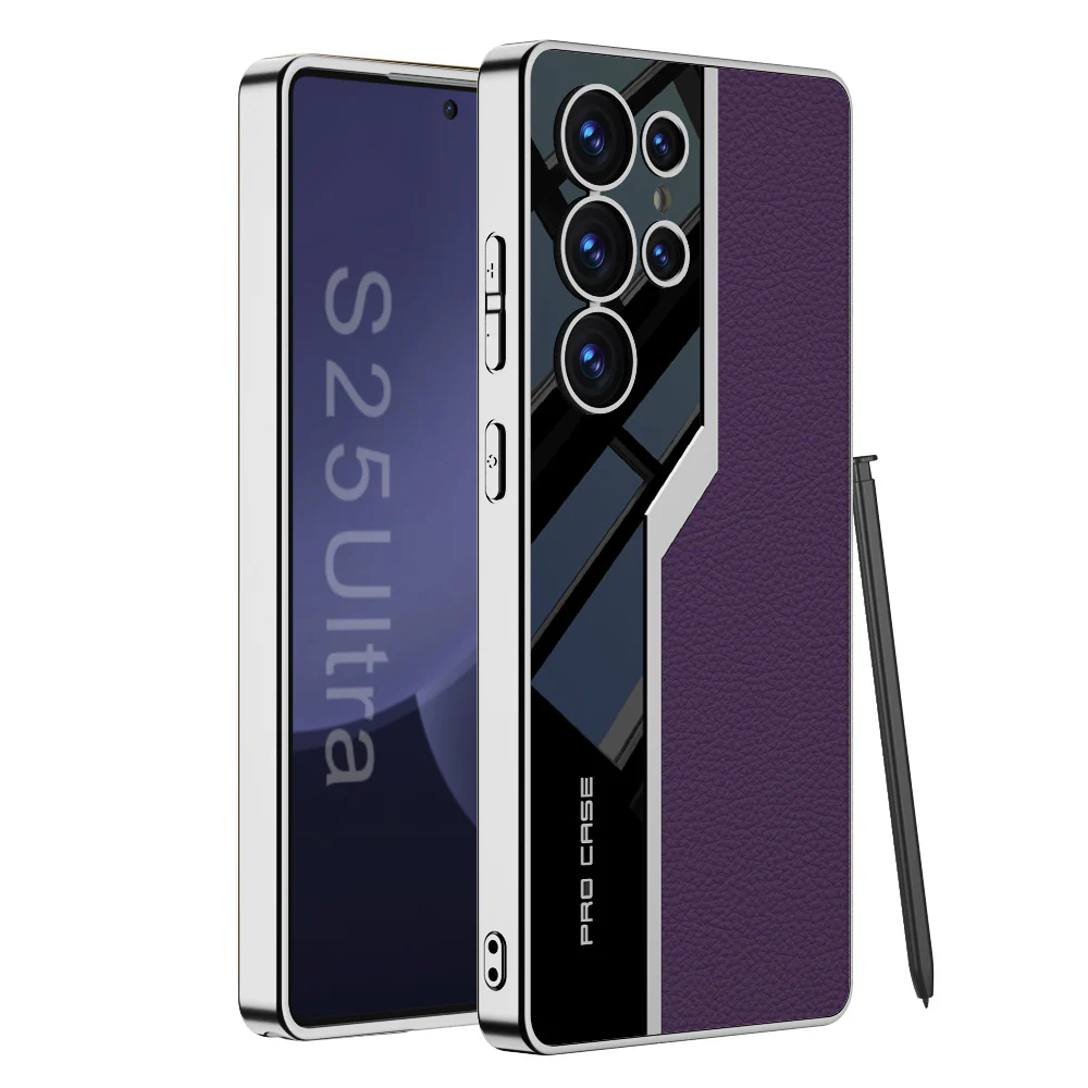 Galaxy S25 Series Quilted Classic Plain Leather Craft Case - Image 2