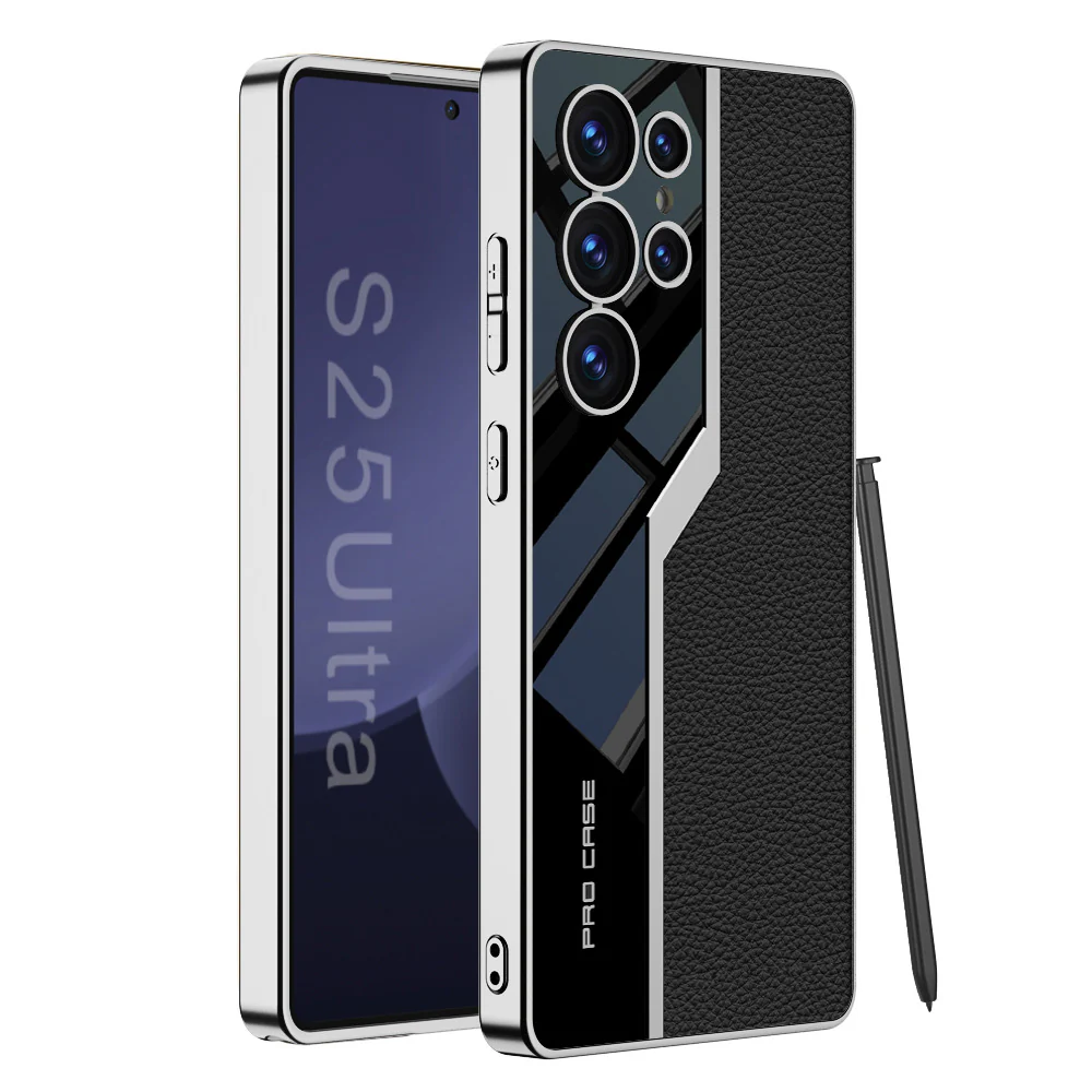 Galaxy S25 Series Quilted Classic Plain Leather Craft Case - Image 3