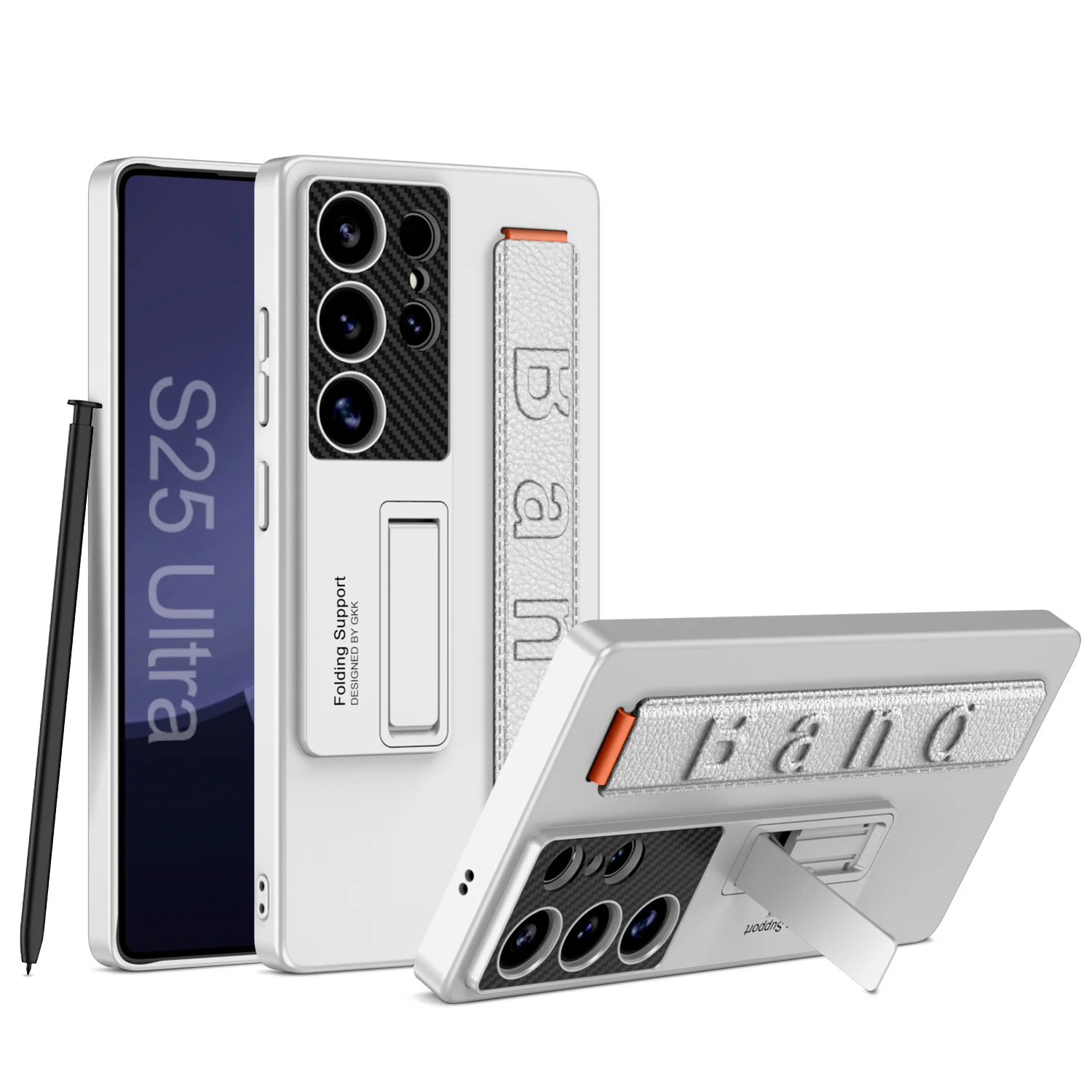 Galaxy S25 Series Magnetic Hinge Case with Pen Holder and Wrist Strap - Image 3