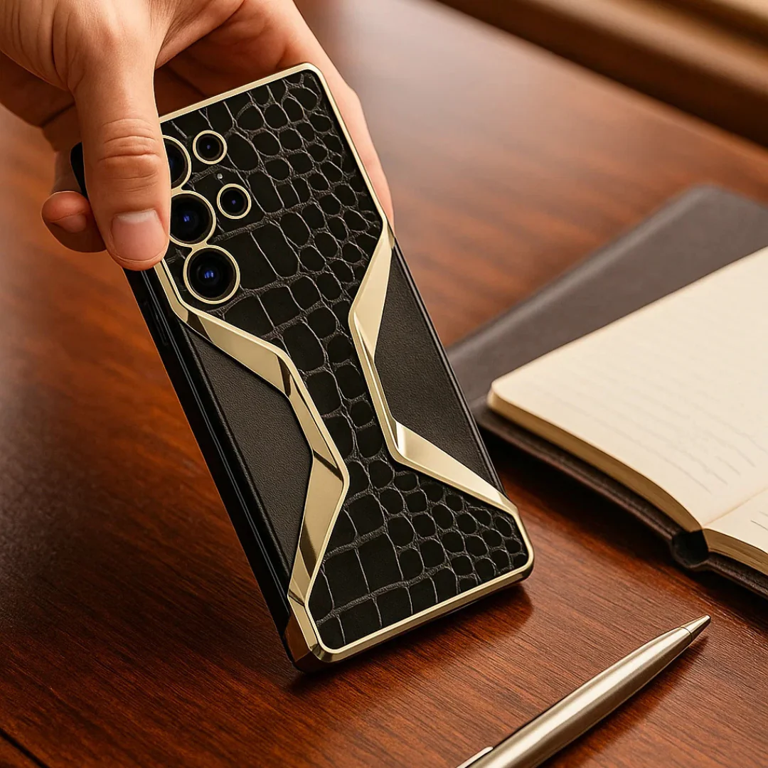 Galaxy S25 Ultra Electroplated Alligator Pattern PU Leather Case - Image 3