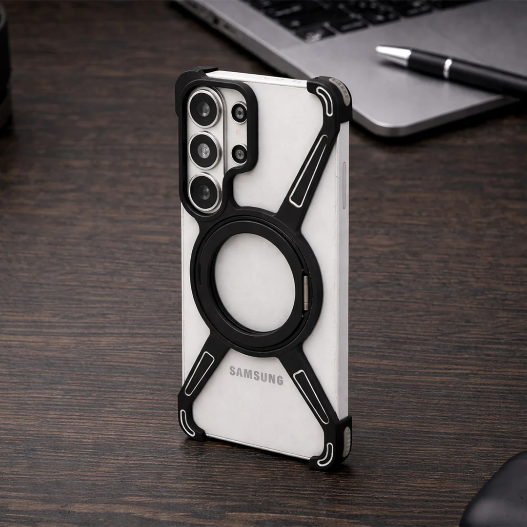 Galaxy S26 Series Minimalist Metal Frame Magnetic Kickstand Case - Image 11