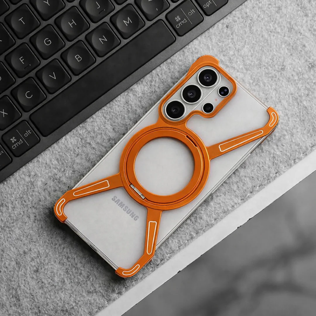 Galaxy S26 Series Minimalist Metal Frame Magnetic Kickstand Case - Image 2