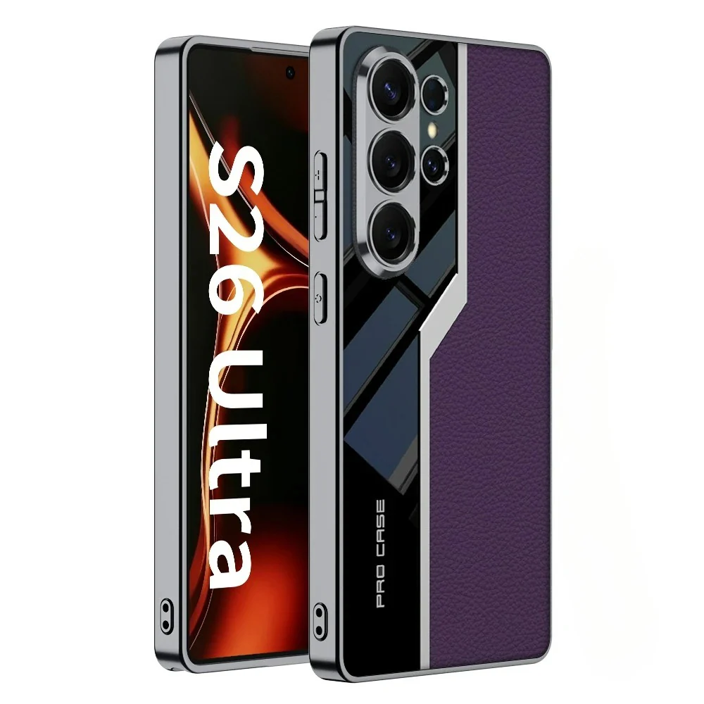 Galaxy S26 Series Quilted Classic Plain Leather Craft Case - Image 4