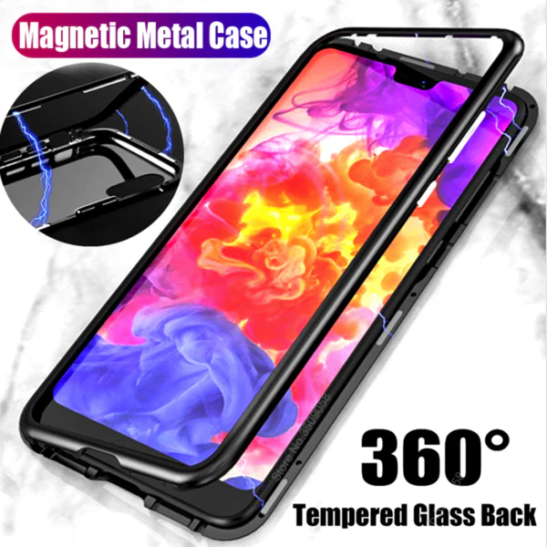 Galaxy S9 Electronic Auto-Fit Magnetic Transparent Glass Case - Image 6