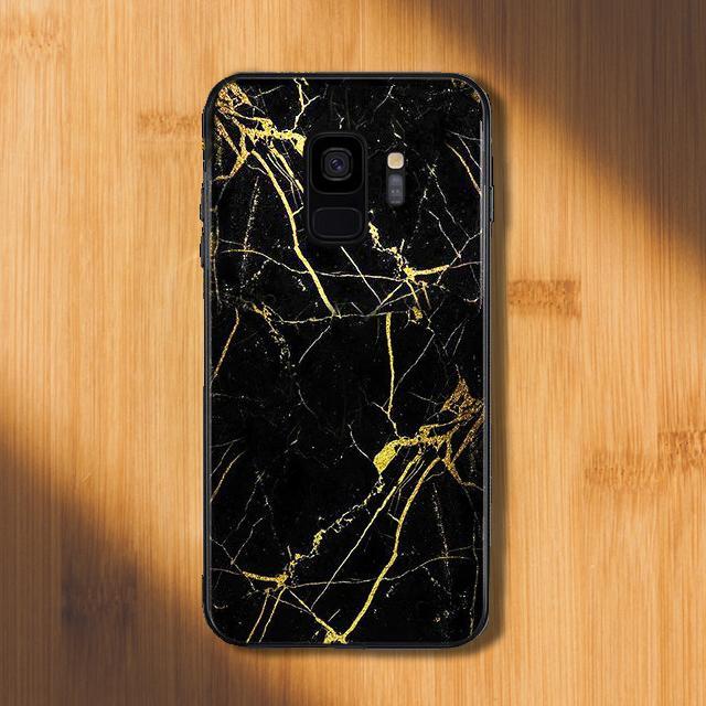 Galaxy S9 Gold Dust Texture Marble Glass Case - Image 4