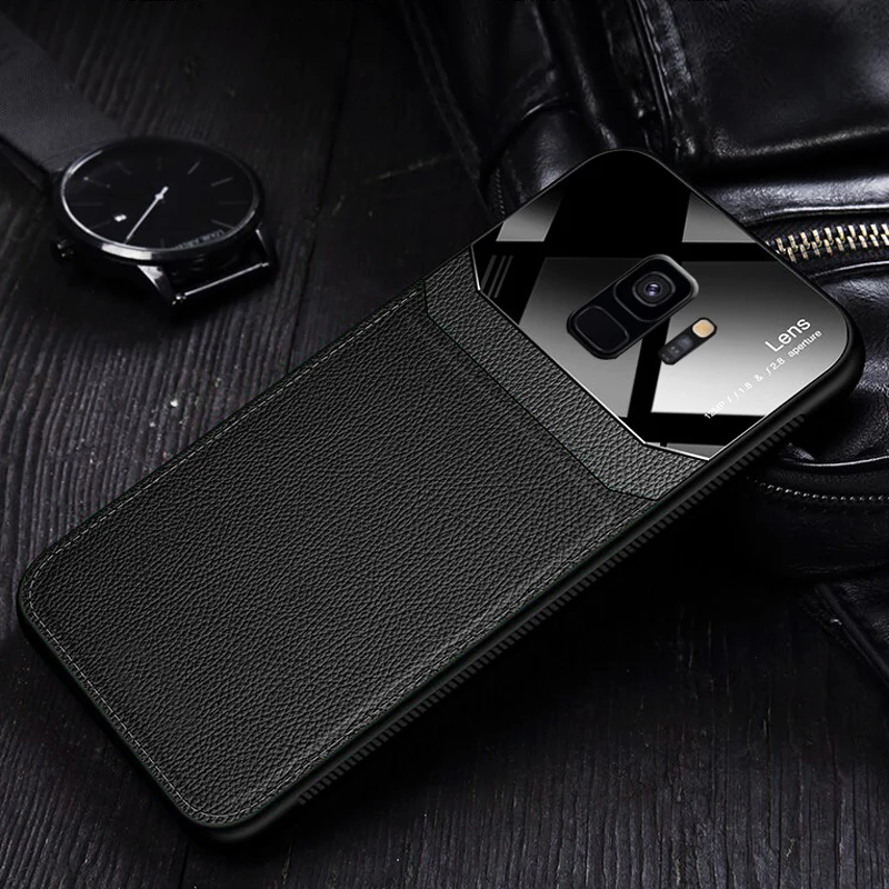 Galaxy S9 Sleek Slim Leather Glass Case - Image 2