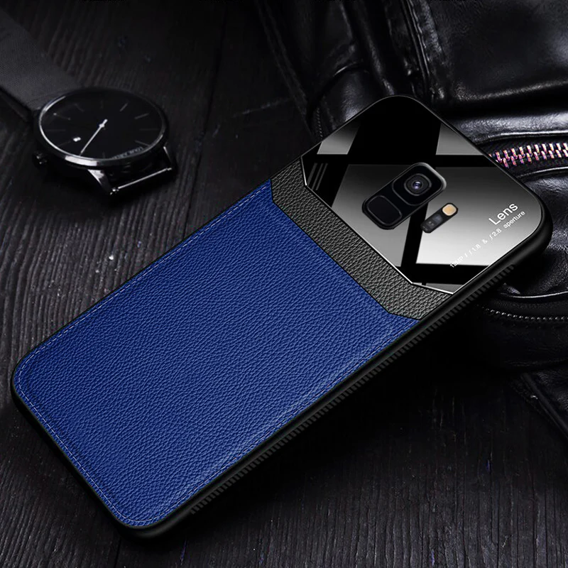 Galaxy S9 Sleek Slim Leather Glass Case - Image 3