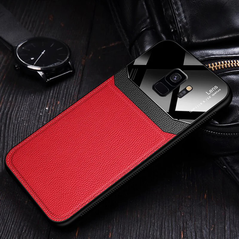 Galaxy S9 Sleek Slim Leather Glass Case - Image 4