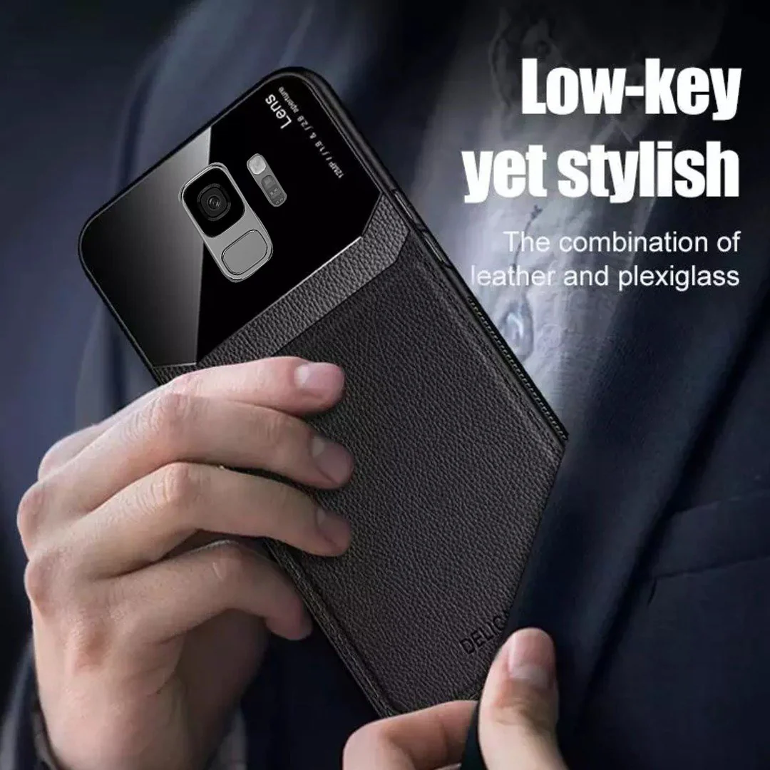 Galaxy S9 Sleek Slim Leather Glass Case - Image 5