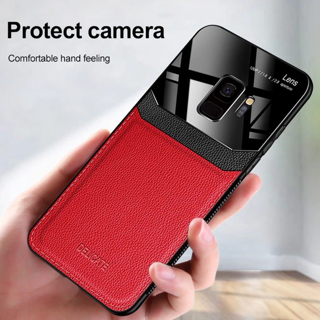 Galaxy S9 Sleek Slim Leather Glass Case - Image 7