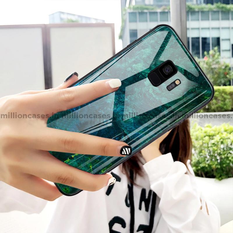 Galaxy S9 Soothing Sea Pattern Marble Glass Back Case - Image 3