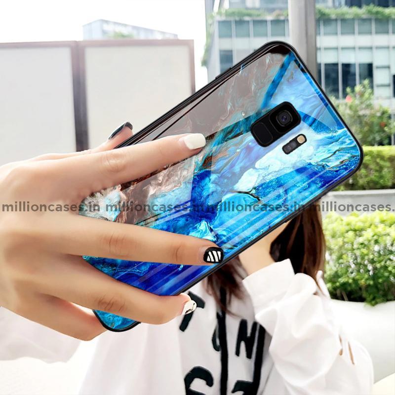 Galaxy S9 Soothing Sea Pattern Marble Glass Back Case - Image 4
