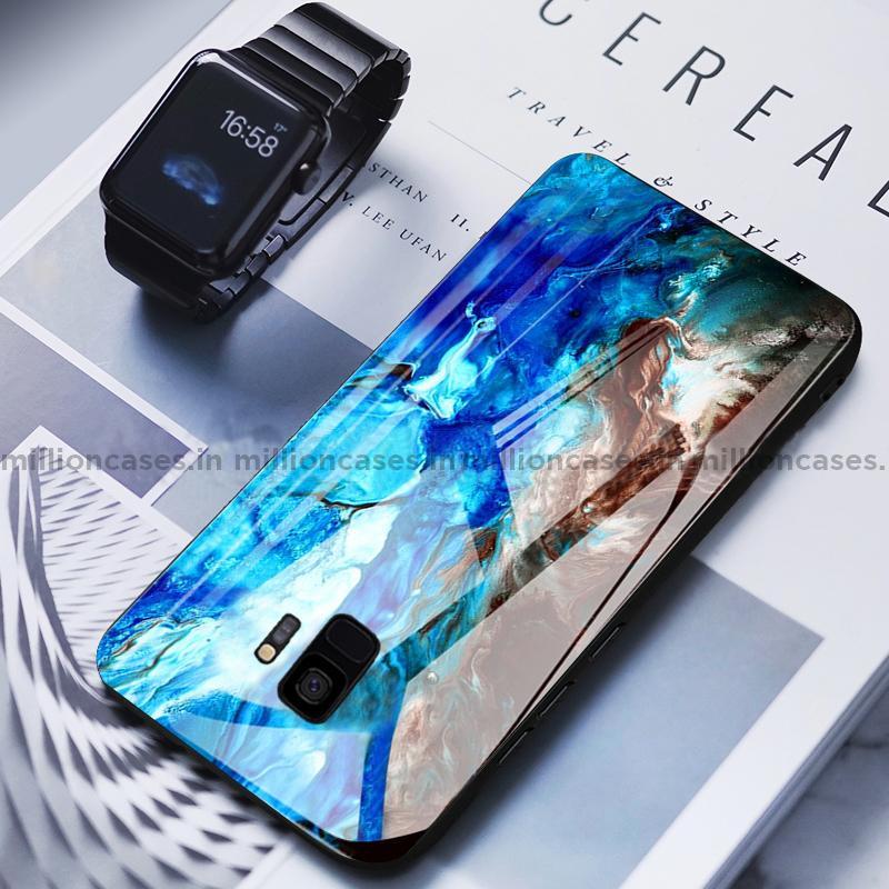 Galaxy S9 Soothing Sea Pattern Marble Glass Back Case - Image 6