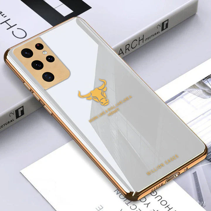 Bull Pattern Electroplating Glass Case - Samsung - Image 8