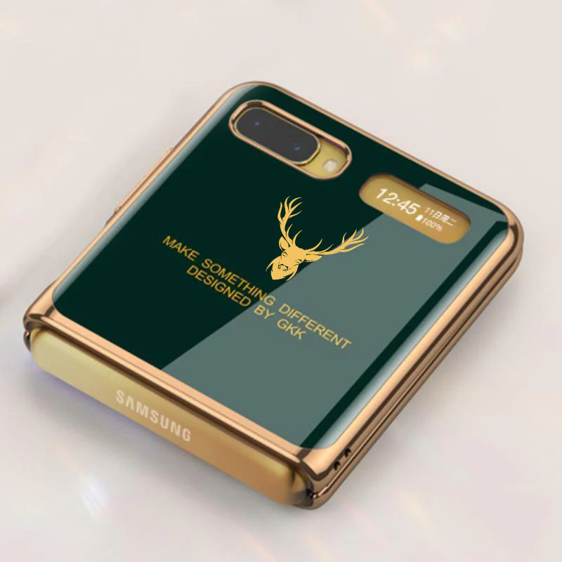 Galaxy Z Flip Deer Pattern Glass Case - Image 3