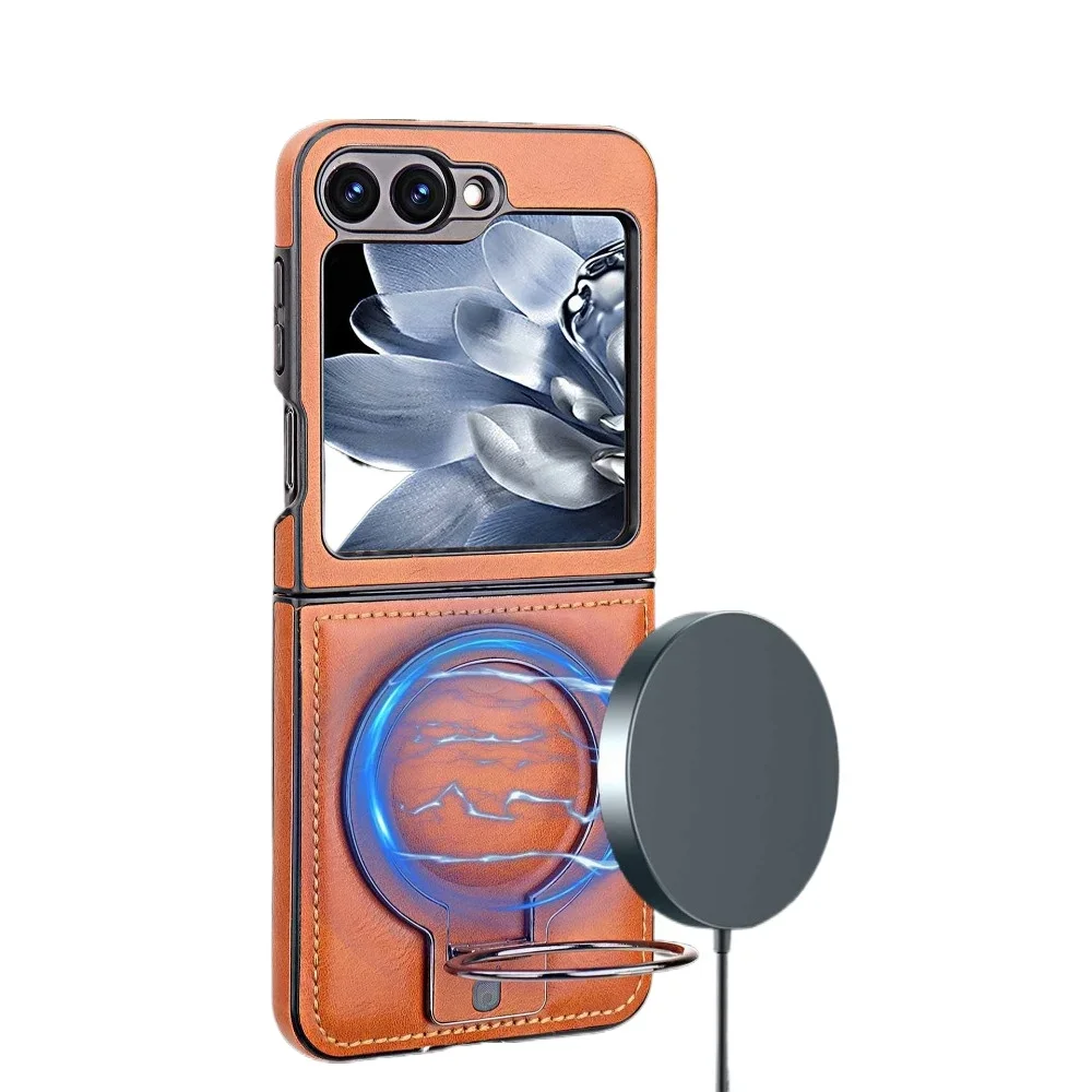 Galaxy Z Flip Series Magno Pro Leather Bracket Case - Image 5