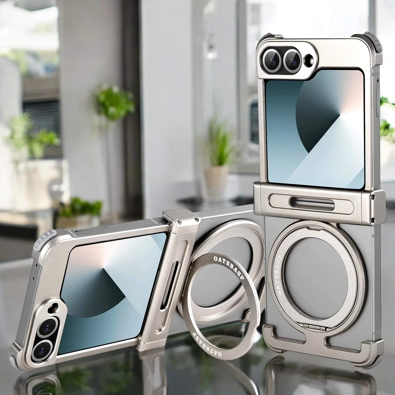 Galaxy Z Flip Series Pivot Guard Magnetic Ring Stand Case - Image 2