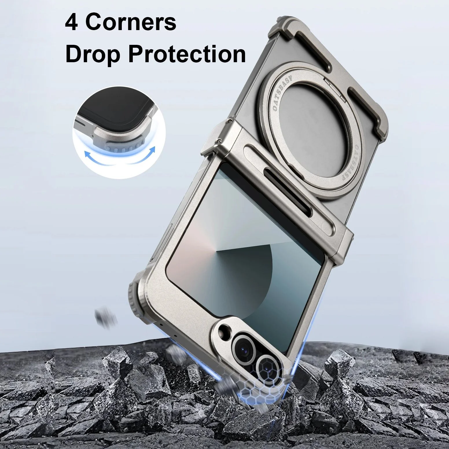 Galaxy Z Flip Series Pivot Guard Magnetic Ring Stand Case - Image 7