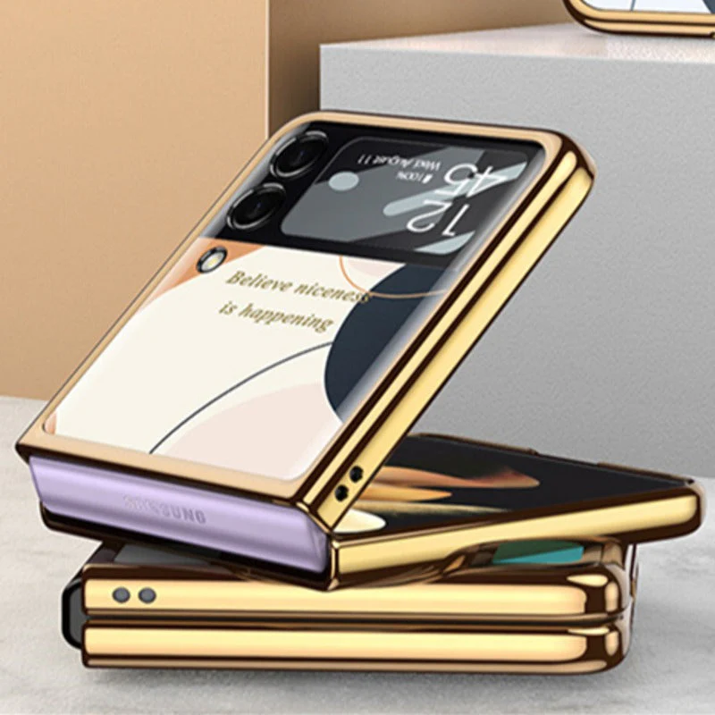 Galaxy Z Flip3 Bubble Pattern Inspirational Glass Case - Image 3