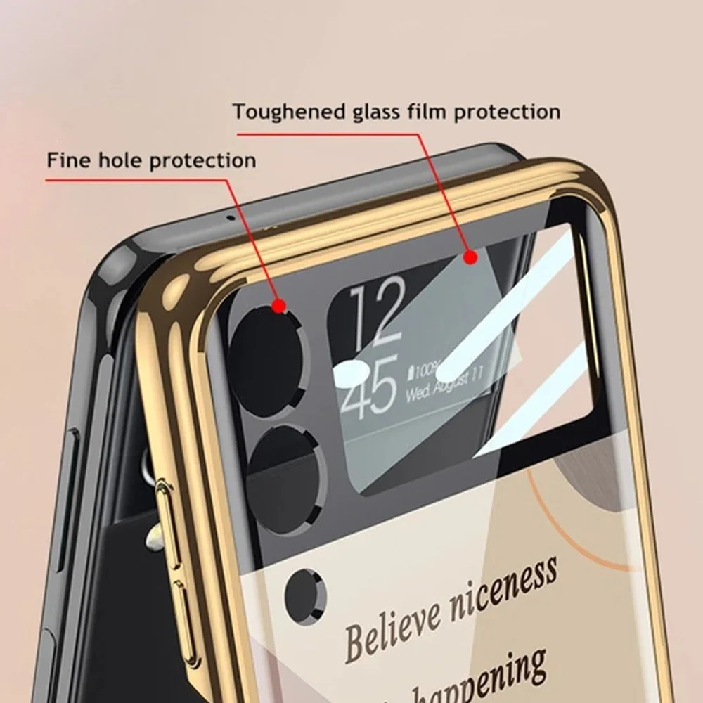 Galaxy Z Flip3 Bubble Pattern Inspirational Glass Case - Image 5