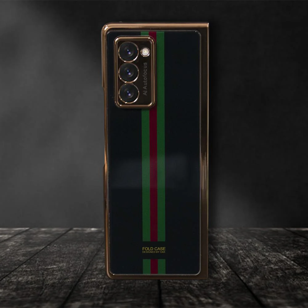Galaxy Z Fold2 Luxury Colored Strap Glass Case - Image 4